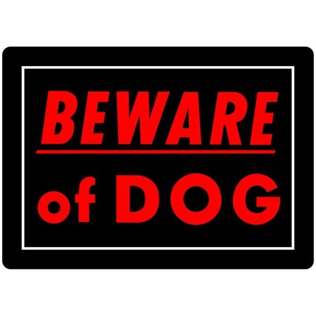 HILLMAN English Black Beware of Dog Sign 10 in. H X 14 in. W, 6PK 840143